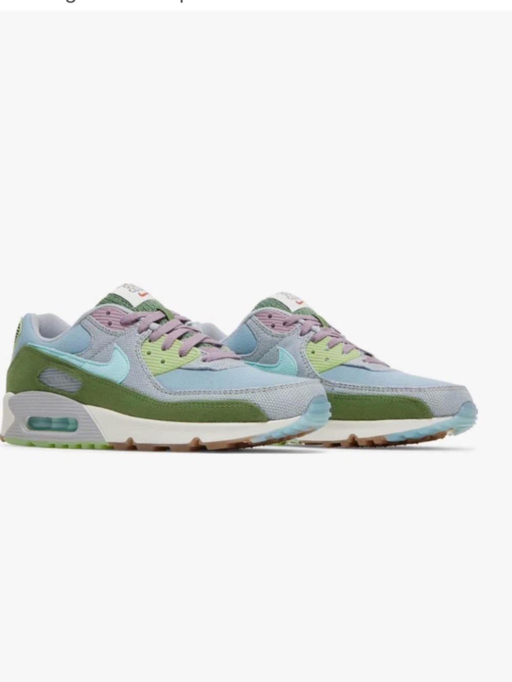 Nike Light Blue and Lavender Low-Top Sneakers with Lime Accents